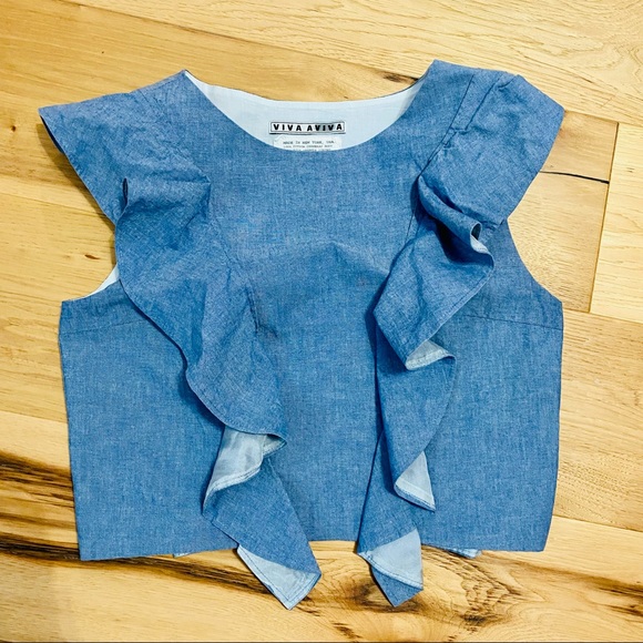 Viva Aviva Magnolia Chambray Top EUC - Picture 5 of 16